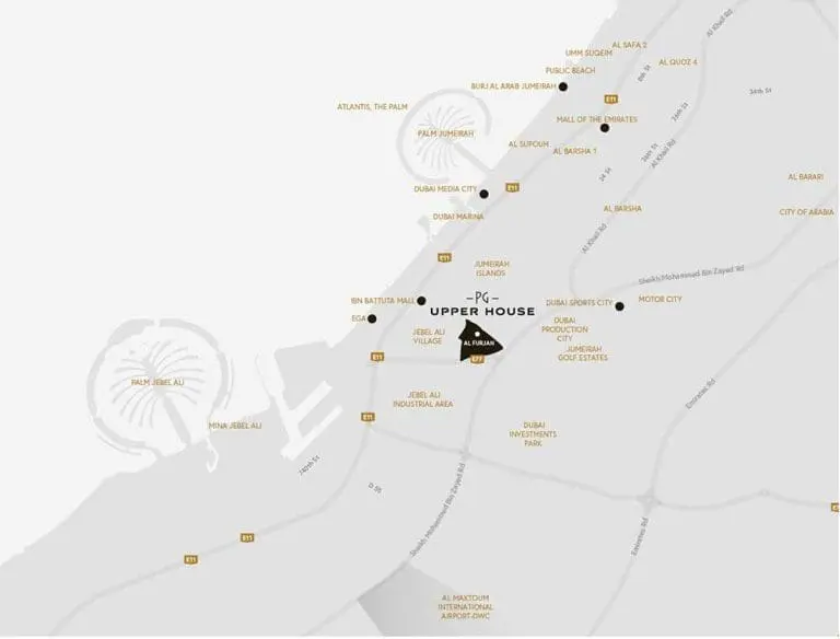 PG Upper House at Al Furjan Location Map