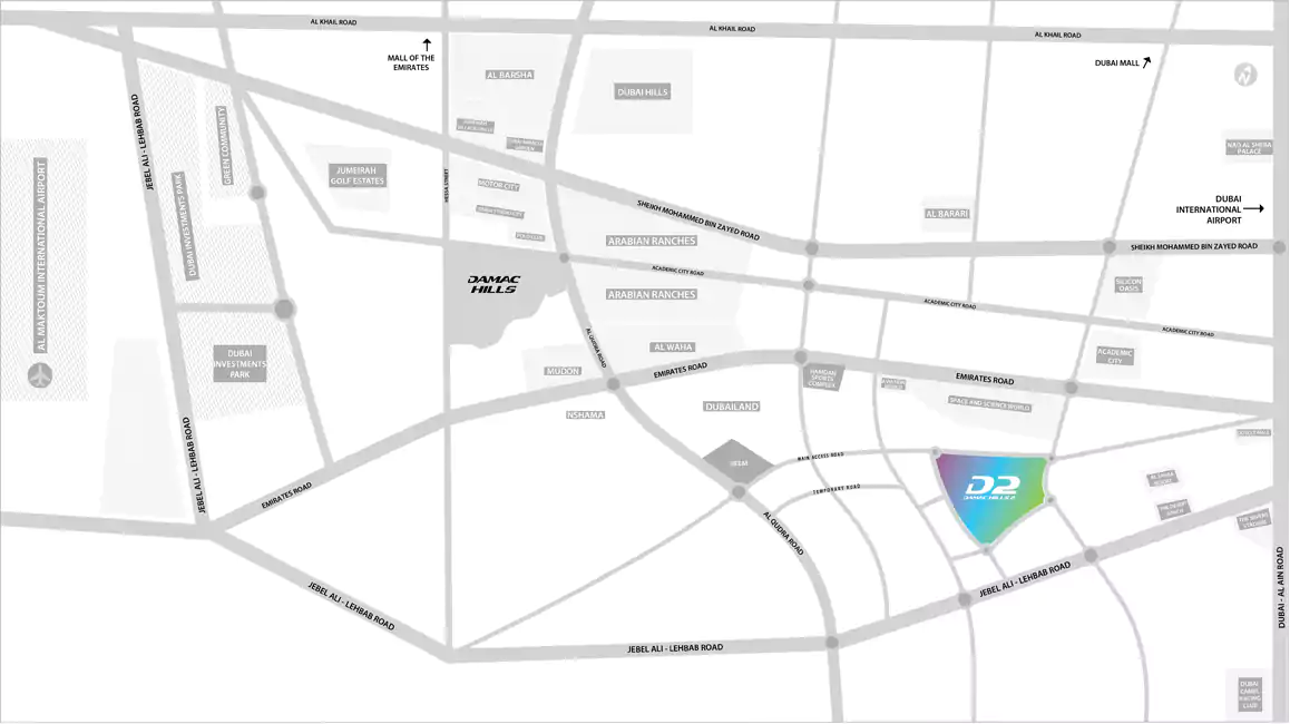 Eterno at Damac Hills 2 Loaction Map