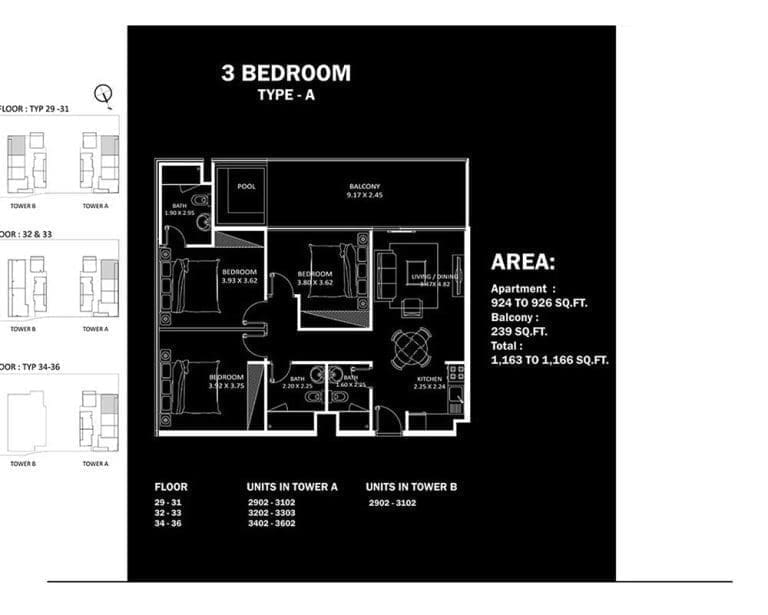 Elitz 3 Bedroom Type A Floor Plans