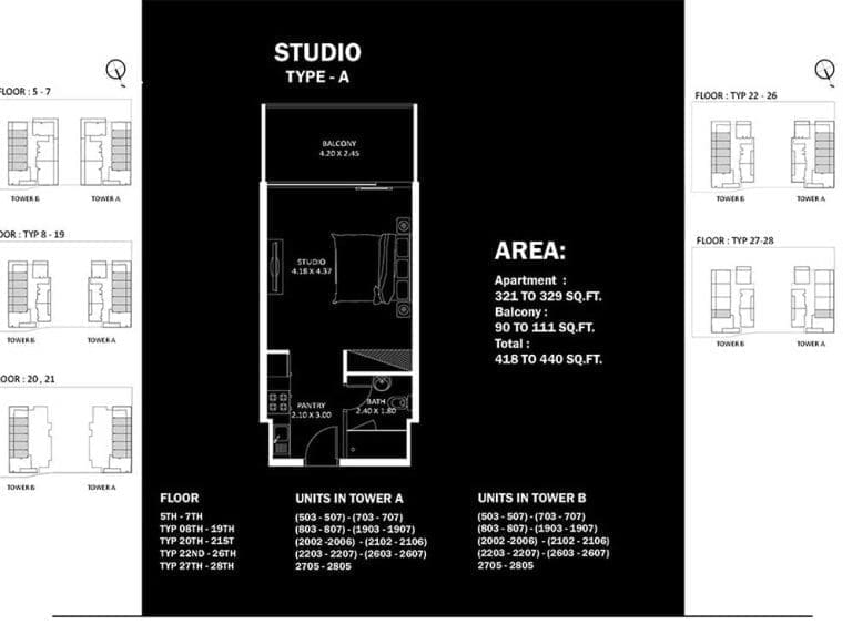 Elitz Studio Type A Floor Plans