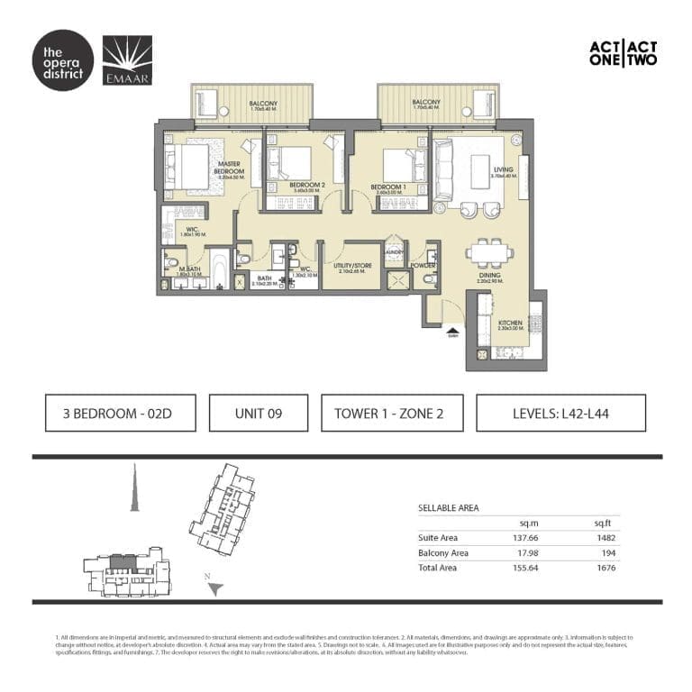 Act One & Act Two Tower 1, 3 Bedroom Type 3 – 02D Unit 9 Floor Plan