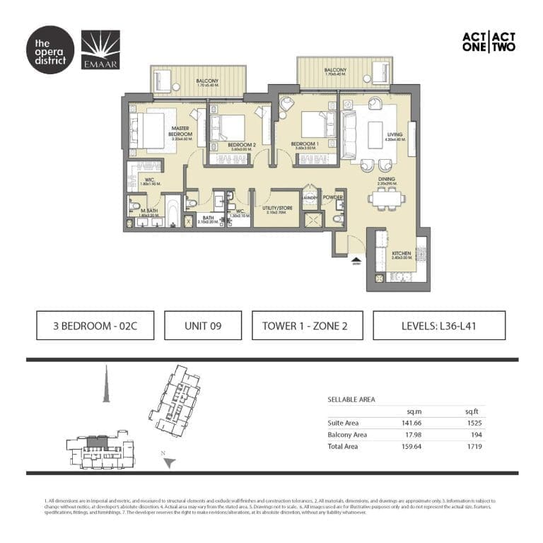 Act One & Act Two Tower 1, 3 Bedroom Type 3 – 02C Unit 9 Floor Plan