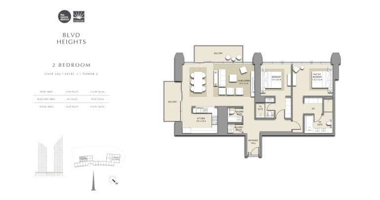 BLVD Heights 2 Bedroom Apartment Unit 302-1 Podium Floor Plans