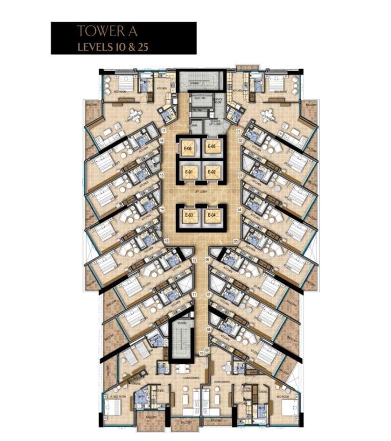 Damac Maison Prive Tower-A, Tower-A, Level-10&25 Floor Plans