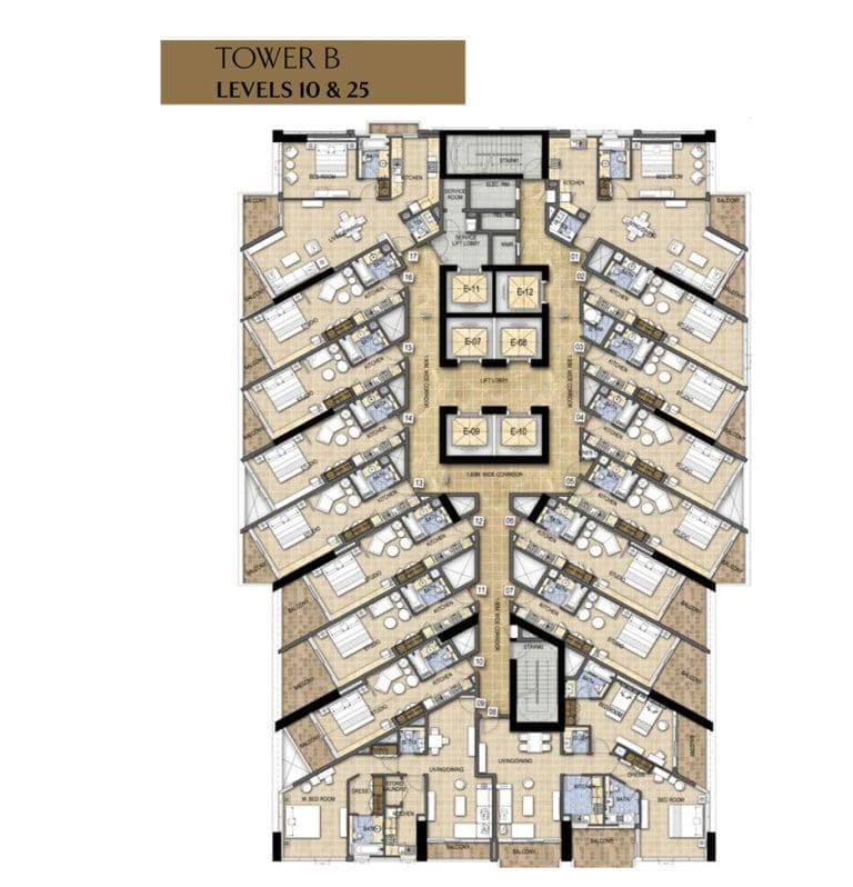 Damac Maison Prive Tower-B, Level-10&25 Floor Plans