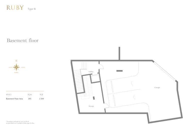 22 Carat Ruby Type B Villa Basement Floor Plans