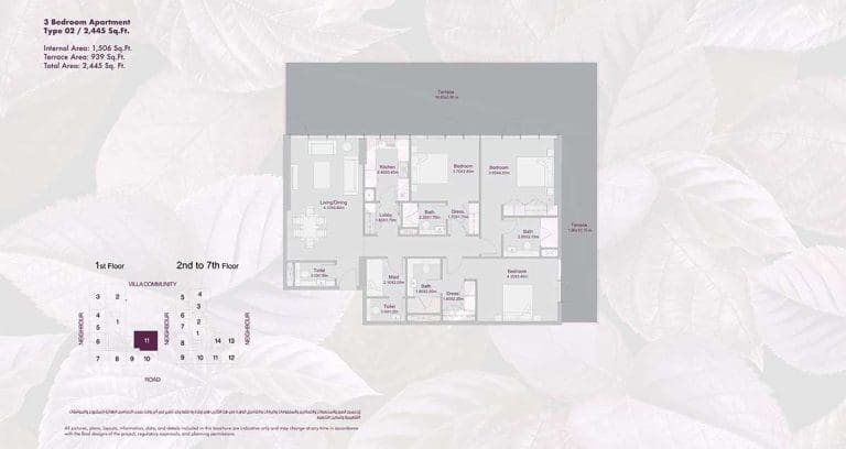 Amalia Residences 3 Bedroom Apartment Type 02 Floor Plans