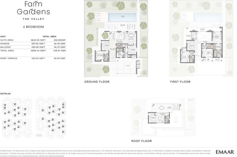 Farm Gardens 4 Bedroom Villa Floor Plans