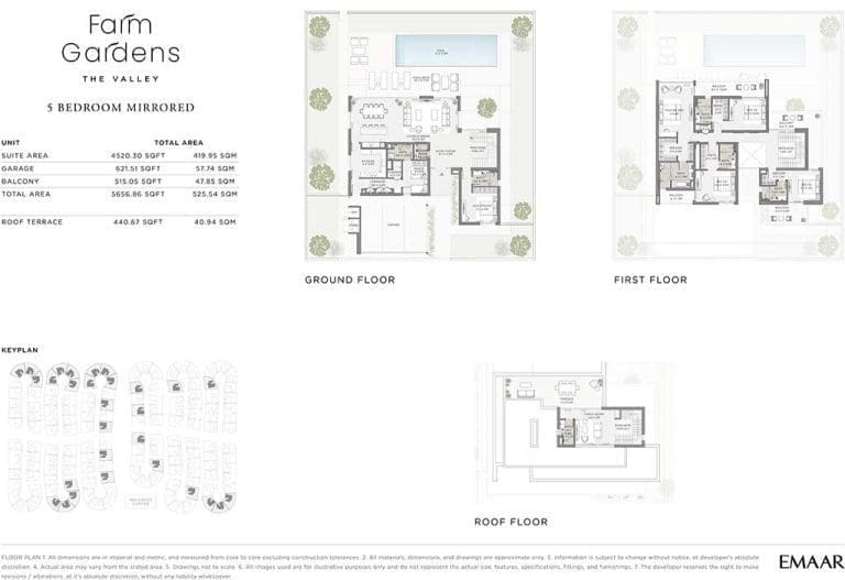 Farm Gardens 5 Bedroom Villa Mirrored Floor Plans