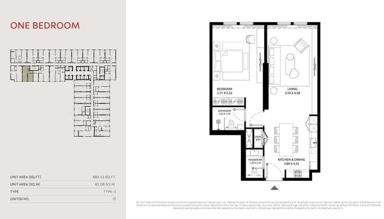 Mag 330 1 Bedroom Apartment Floor Plan 3