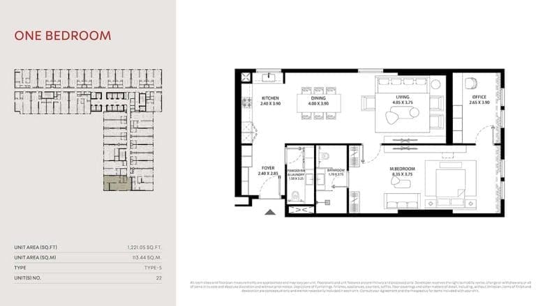 Mag 330 1 Bedroom Apartment Floor Plan 5