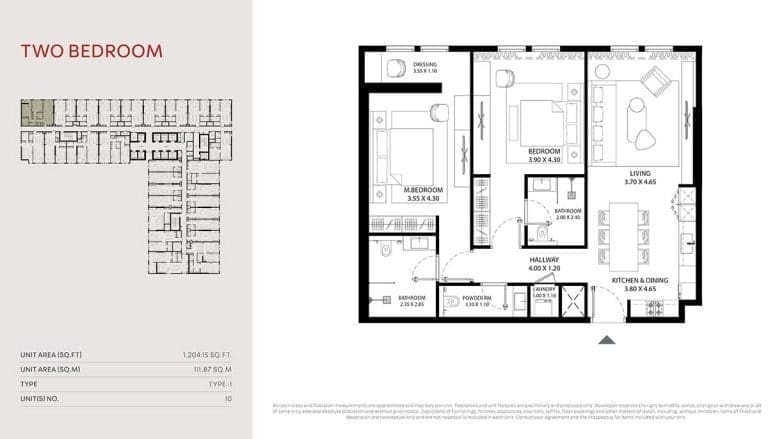 Mag 330 2 Bedroom Apartment Floor Plan 1