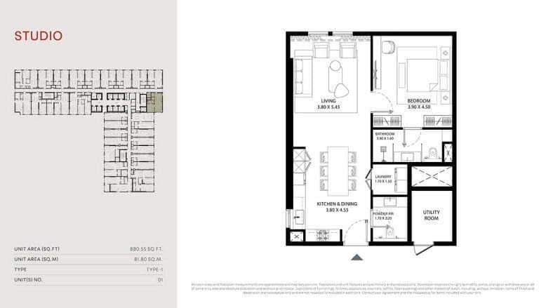 Mag 330 Studio Apartment Floor Plan 1