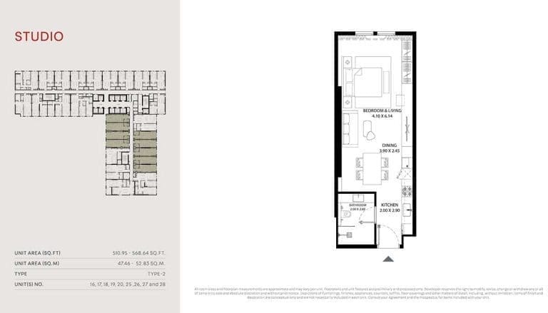 Mag 330 Studio Apartment Floor Plan 2
