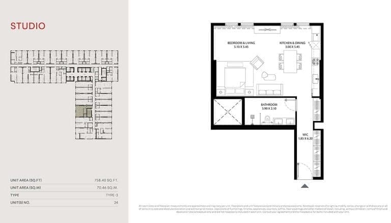 Mag 330 Studio Apartment Floor Plan 3