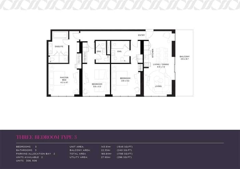Mansio 3 Bedroom Apartment Type 3 Floor Plans