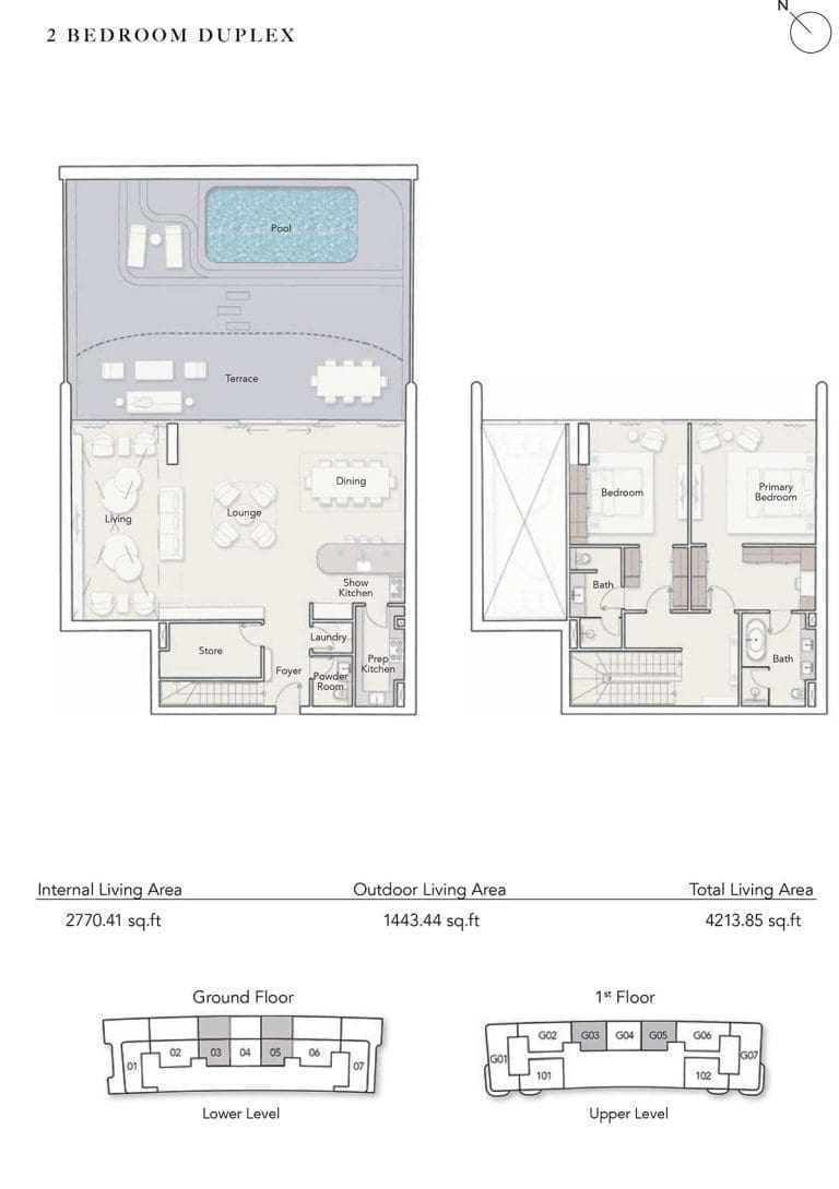 Ocean House 2 Bedroom Duplex Apartment Floor Plans