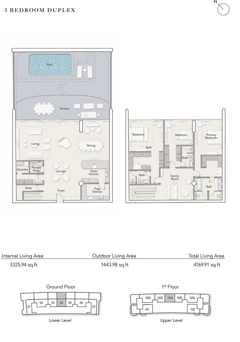 Ocean House 3 Bedroom Duplex Apartment Floor Plans