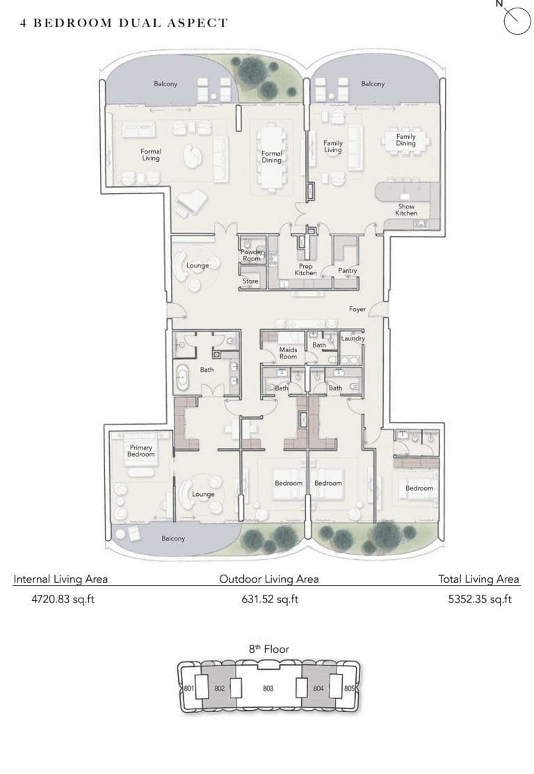 Ocean House 4 Bedroom Dual Aspect Apartment Floor Plans