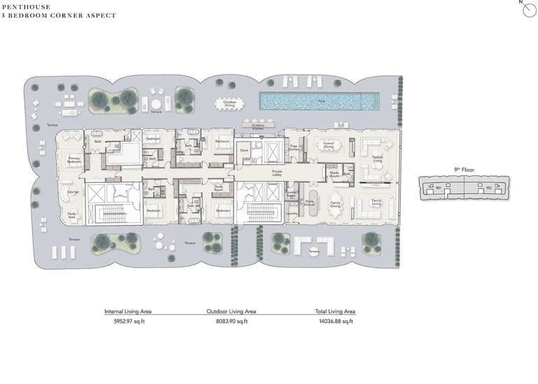 Ocean House 5 Bedroom Corner Aspect Penthouse Floor Plans