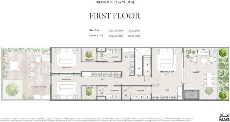 MAG 22 3 Bedroom Townhouse First Floor Plans