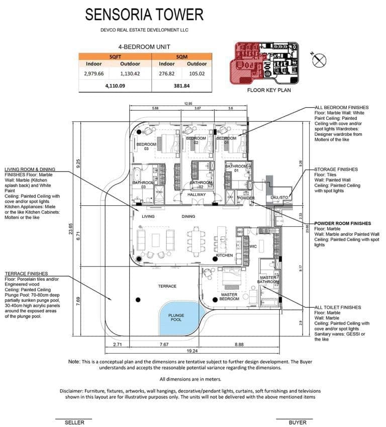 Sensoria Tower 4 Bedroom Unit Floor Plans