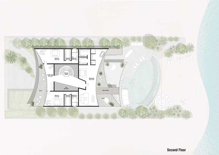 Zuha Island 3 Bedroom Second Floor Plans