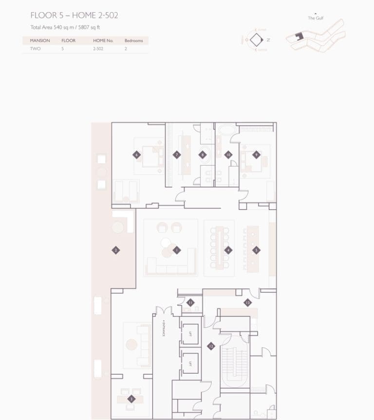 Alef Residences Mansions 2 – 502 Floor Plans