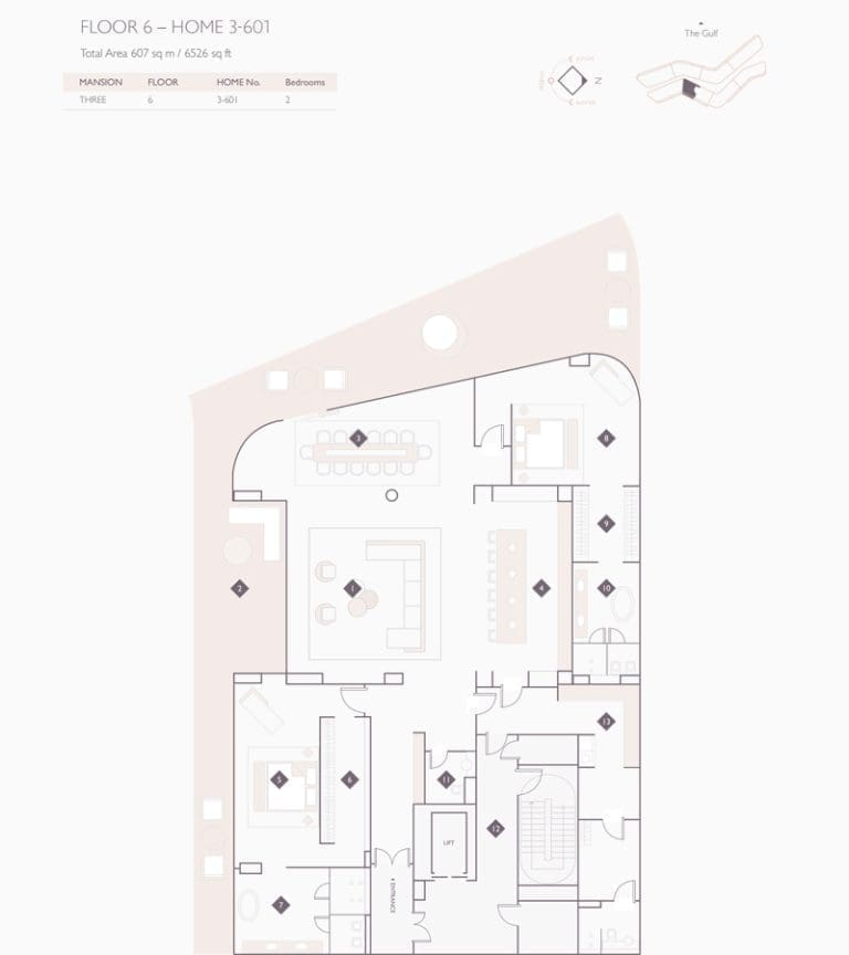 Alef Residences Mansion 3 – 601 Floor Plans