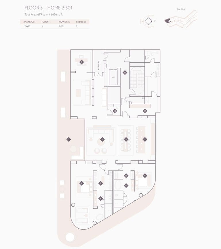Alef Residences Mansions 2 – 501 Floor Plans
