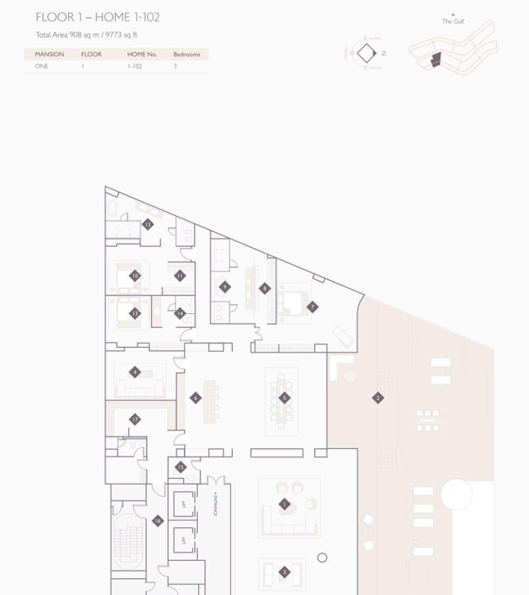 Alef Residences Mansions 1 – 102 Floor Plans