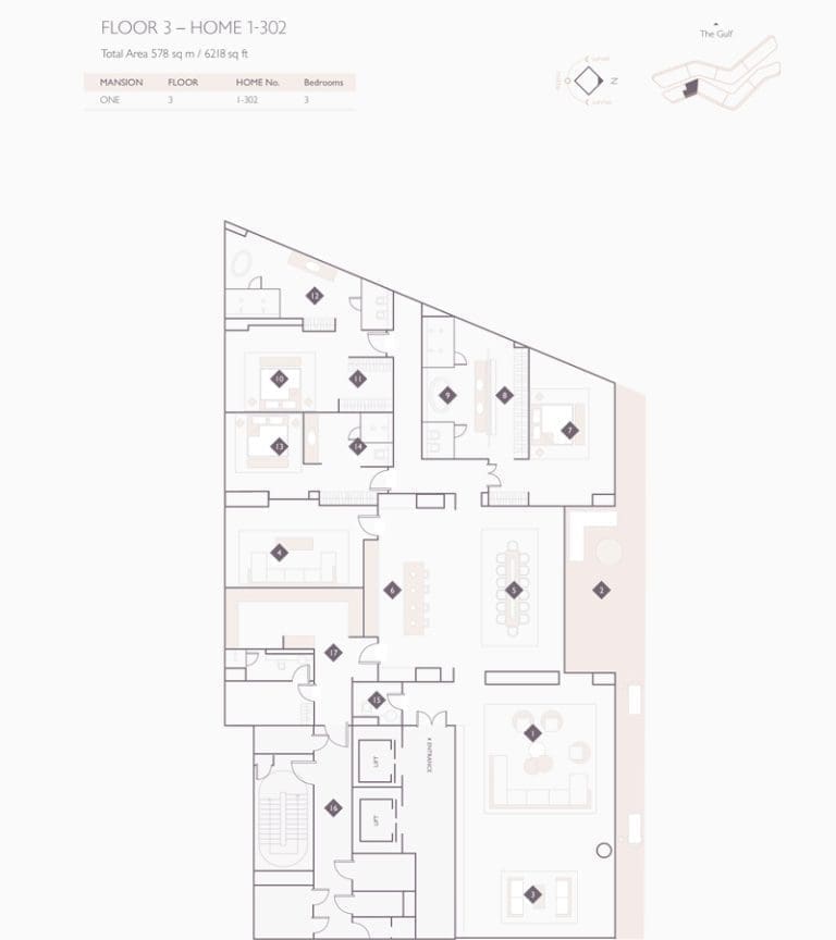 Alef Residences Mansions 1 – 302 Floor Plans
