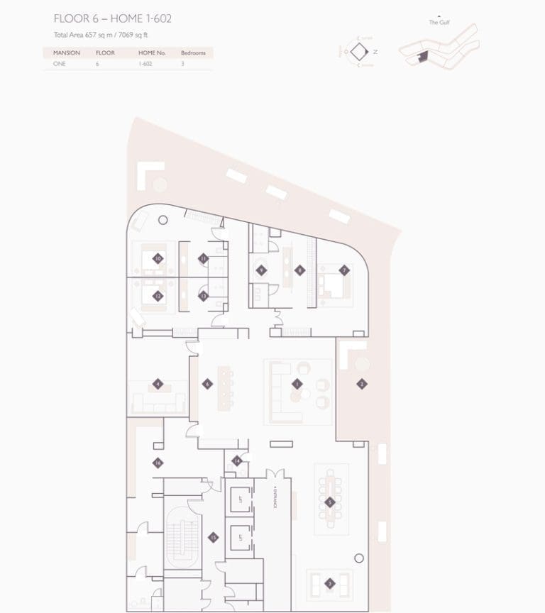 Alef Residences Mansions 1 – 602 Floor Plans