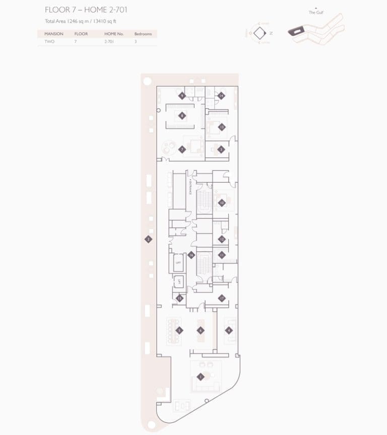 Alef Residences Mansions 2 – 701 Floor Plans