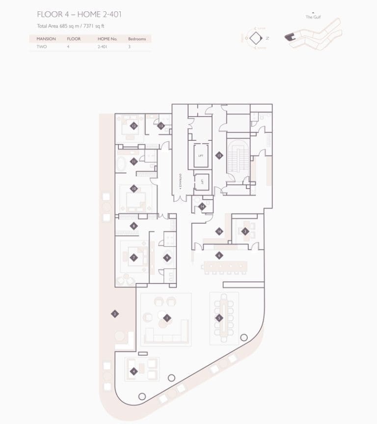 Alef Residences Mansions 2 – 401 Floor Plans