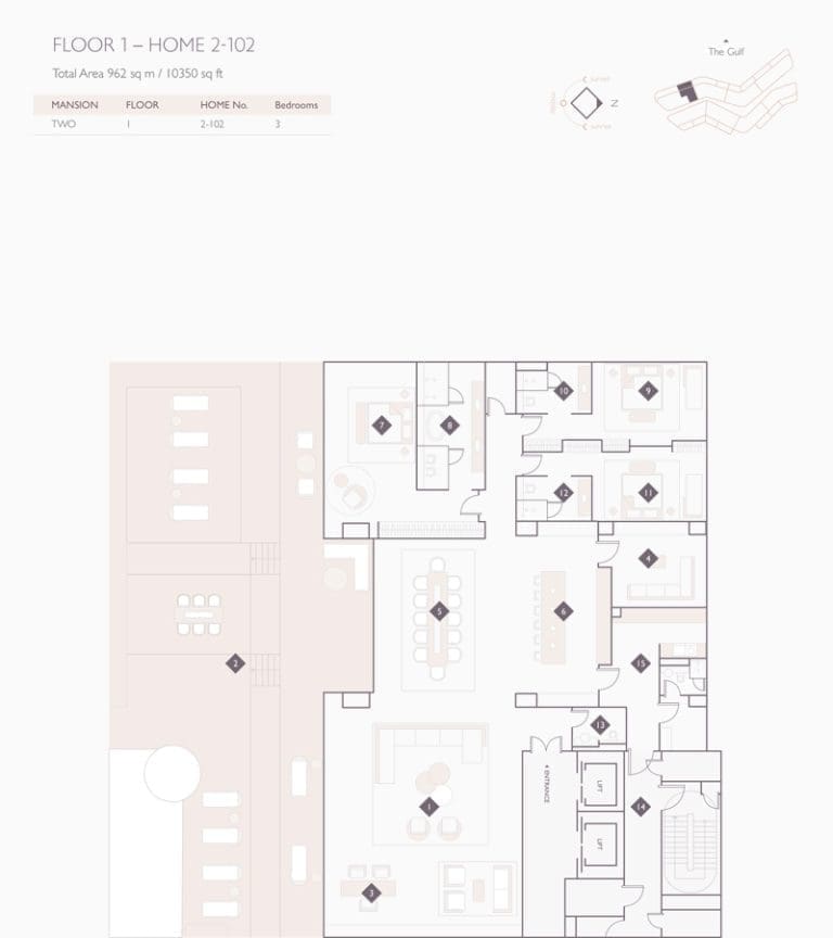 Alef Residences Mansions 2 – 102 Floor Plans