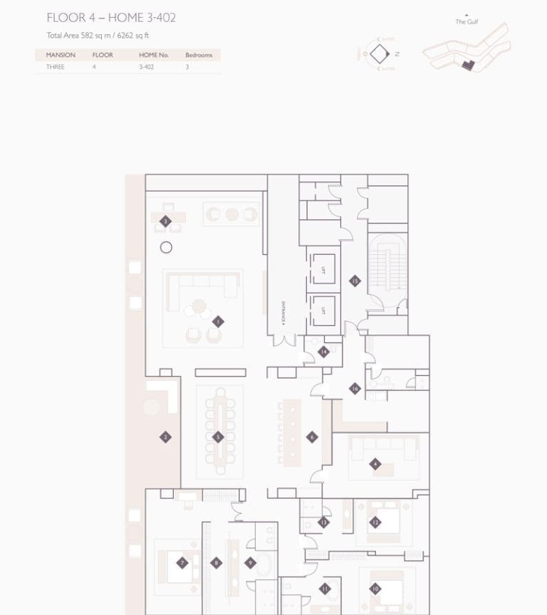 Alef Residences Mansions 3 – 402 Floor Plans