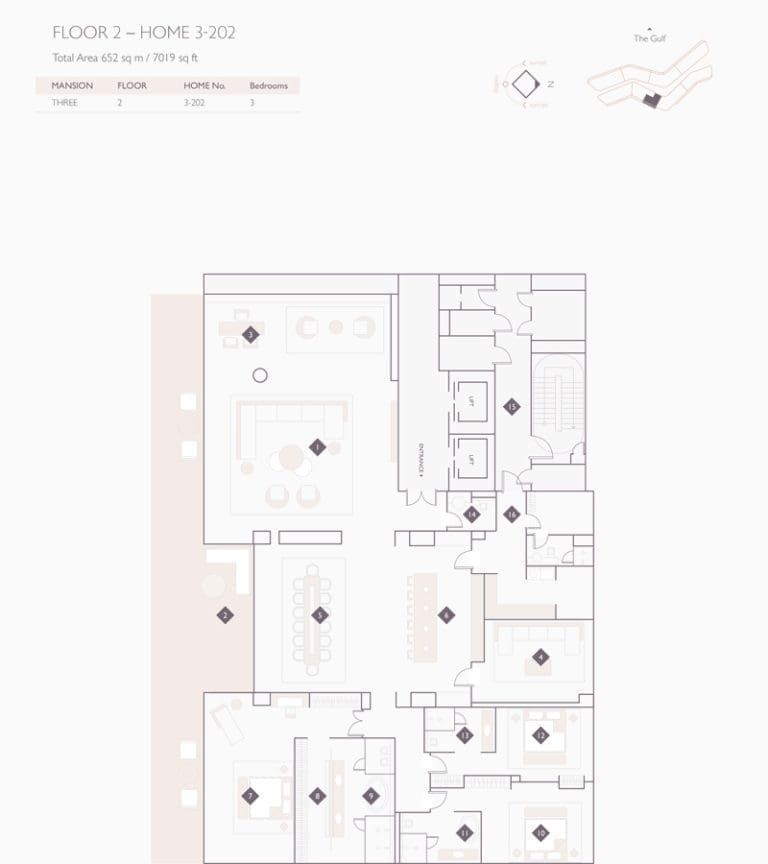 Alef Residences Mansions 3 – 202 Floor Plans