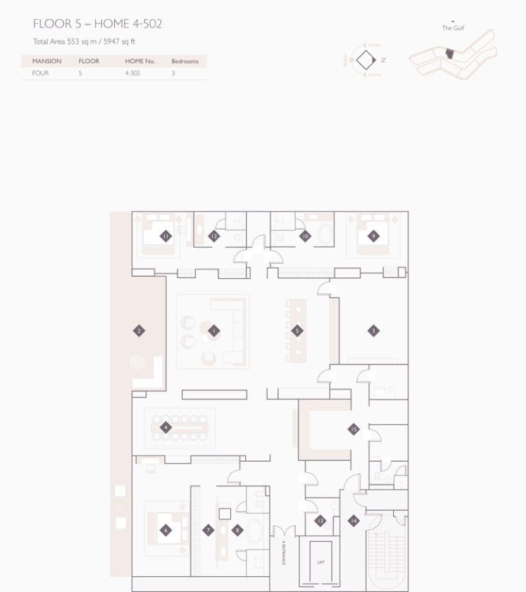 Alef Residences Mansions 4 – 502 Floor Plans