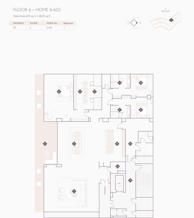 Alef Residences Mansions 6 – 602 Floor Plans