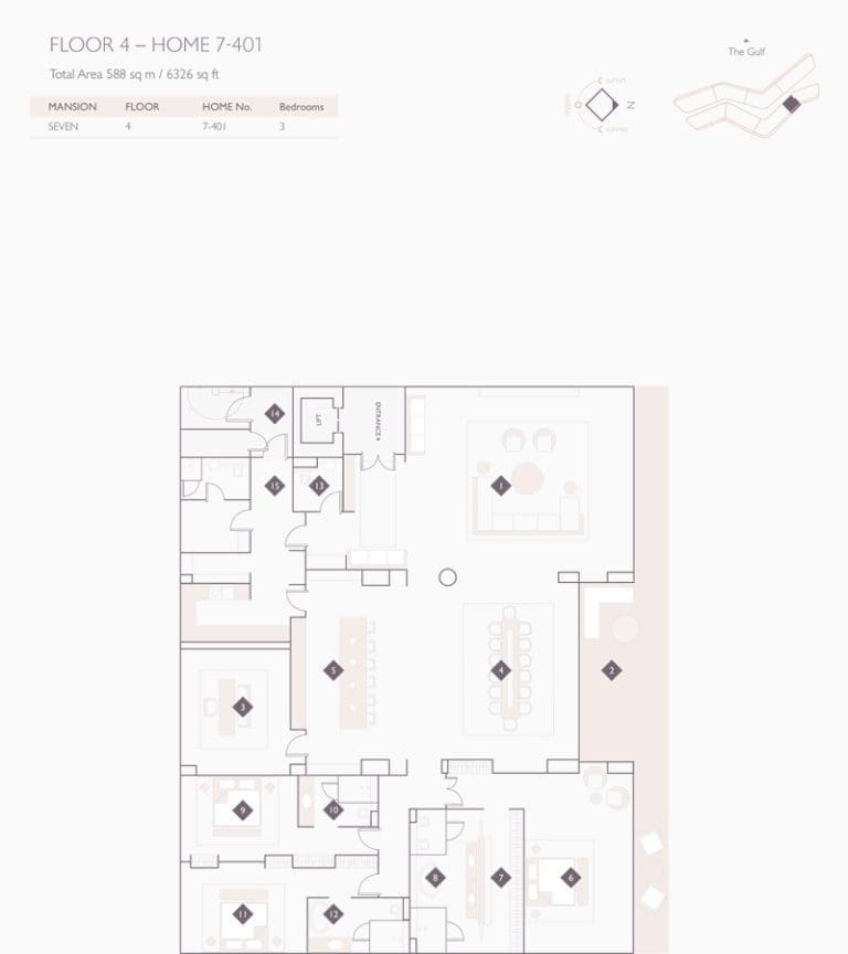 Alef Residences Mansions 7 – 401 Floor Plans