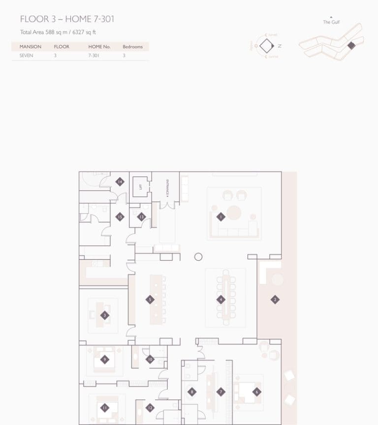 Alef Residences Mansions 7 – 301 Floor Plans