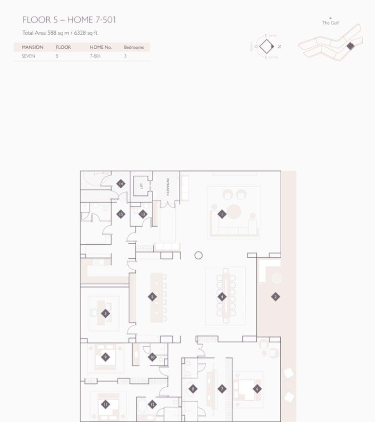 Alef Residences Mansions 7 – 501 Floor Plans