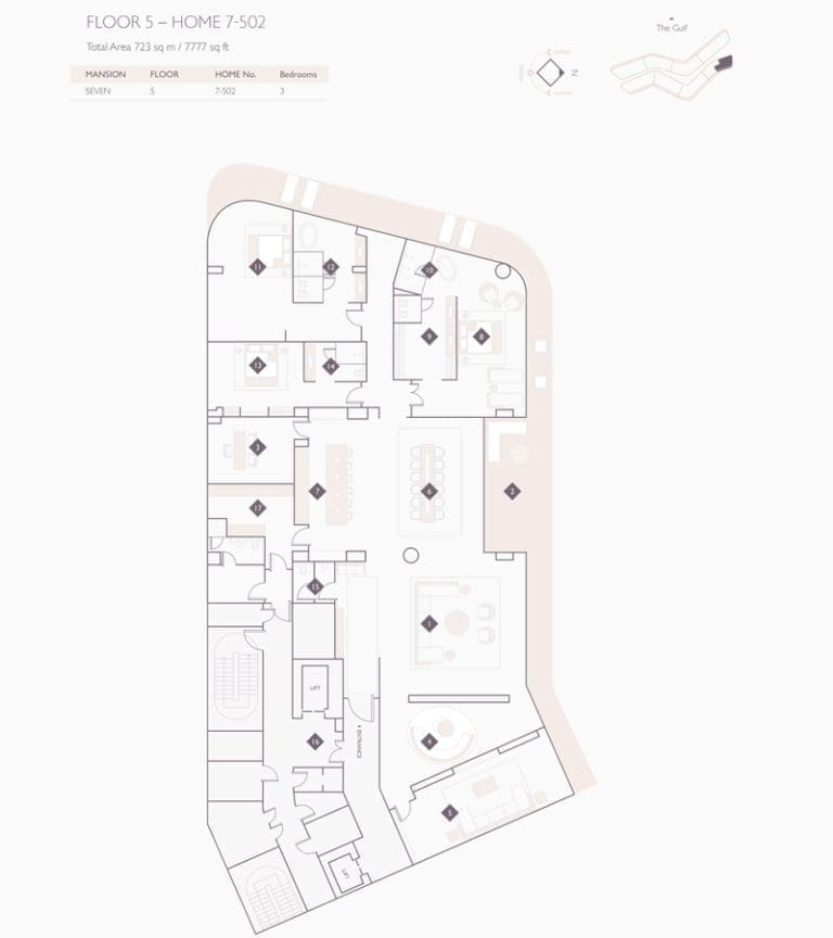 Alef Residences Mansions 7 – 502 Floor Plans