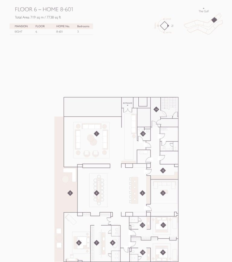 Alef Residences Mansions 8 – 601 Floor Plans