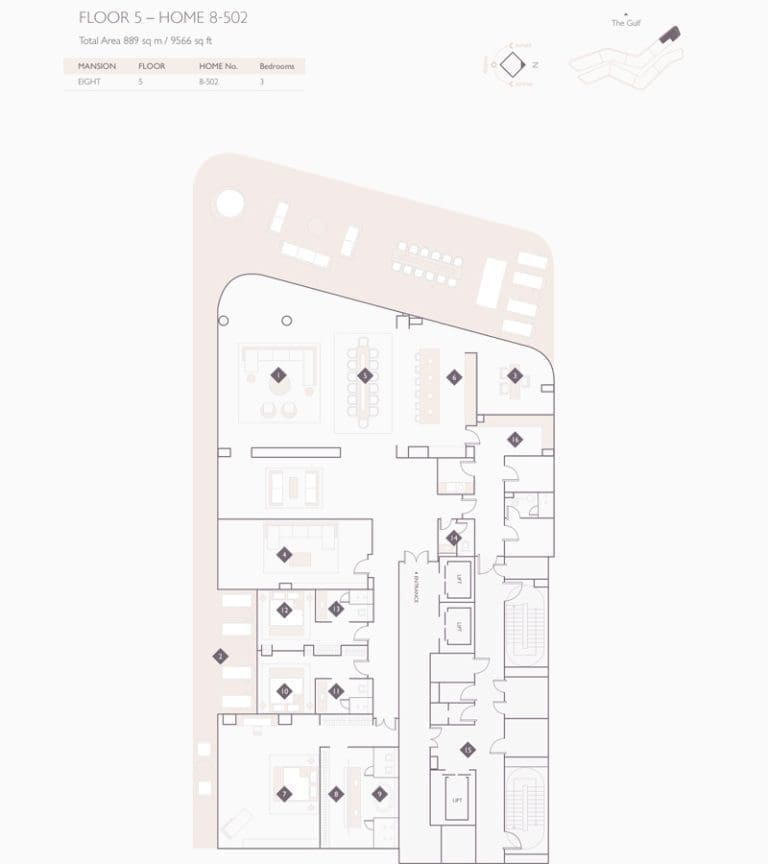 Alef Residences Mansions 8 – 502 Floor Plans