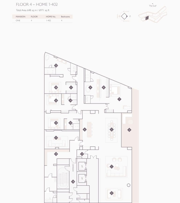 Alef Residences Mansions 1 – 402 Floor Plans