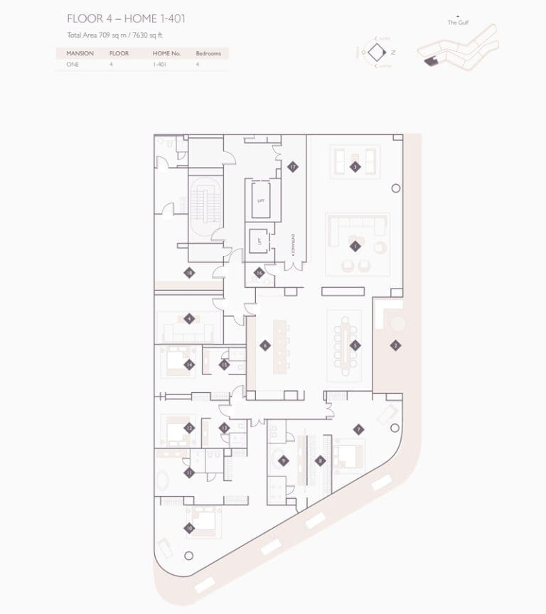 Alef Residences Mansions 1 – 401 Floor Plans