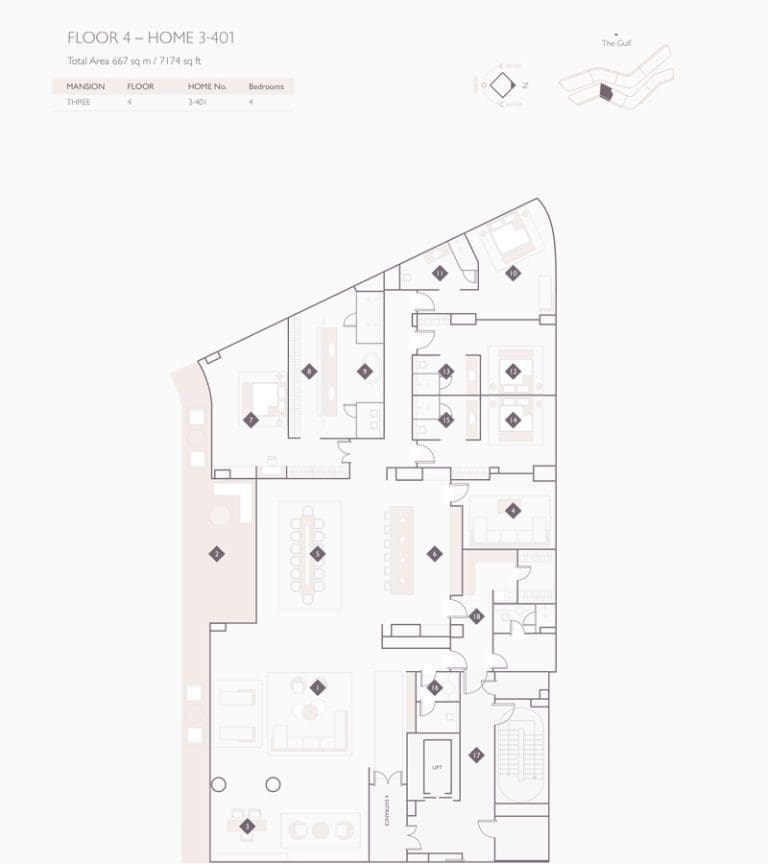 Alef Residences Mansions 3 – 401 Floor Plans