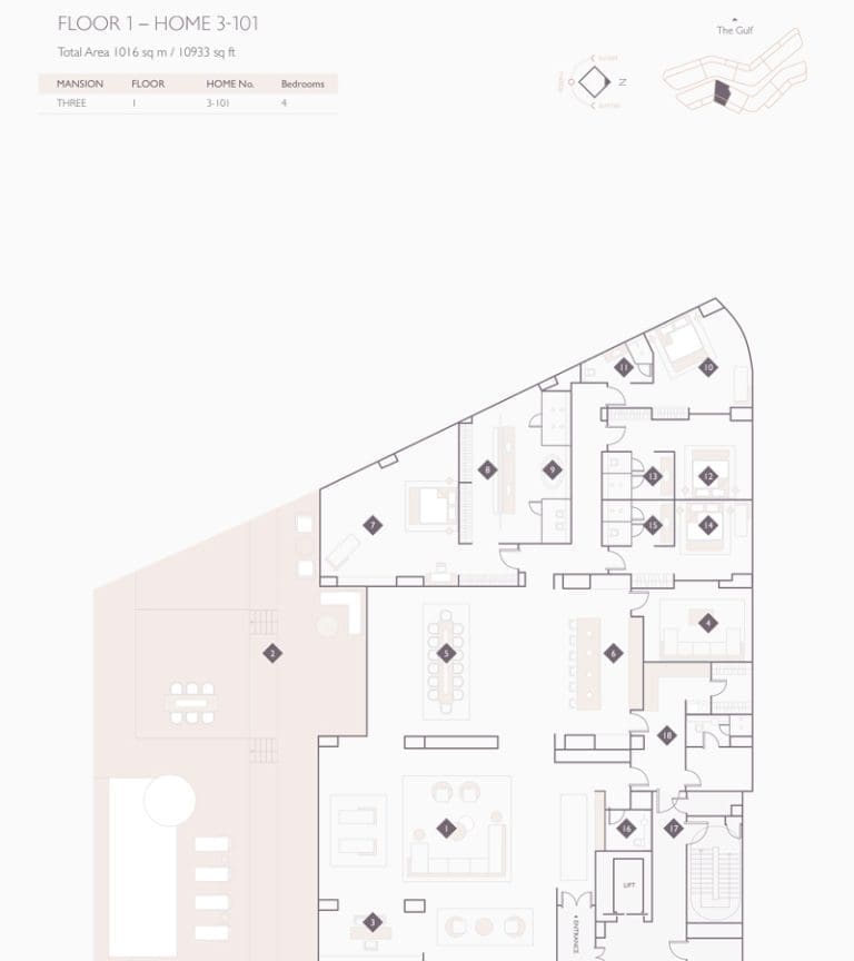 Alef Residences Mansions 3 – 101 Floor Plans